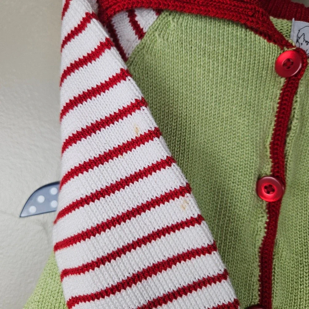 Zackali 4 Kids Sweater Skirt Cardigan Set Holiday Sz 3/4‎ Red Lime Green Flower